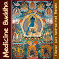 Hand-Painted Tibetan Thangka | Medicine Buddha | Collectible Tibetan Art, Traditional Wall Decor for Home & Meditation Space