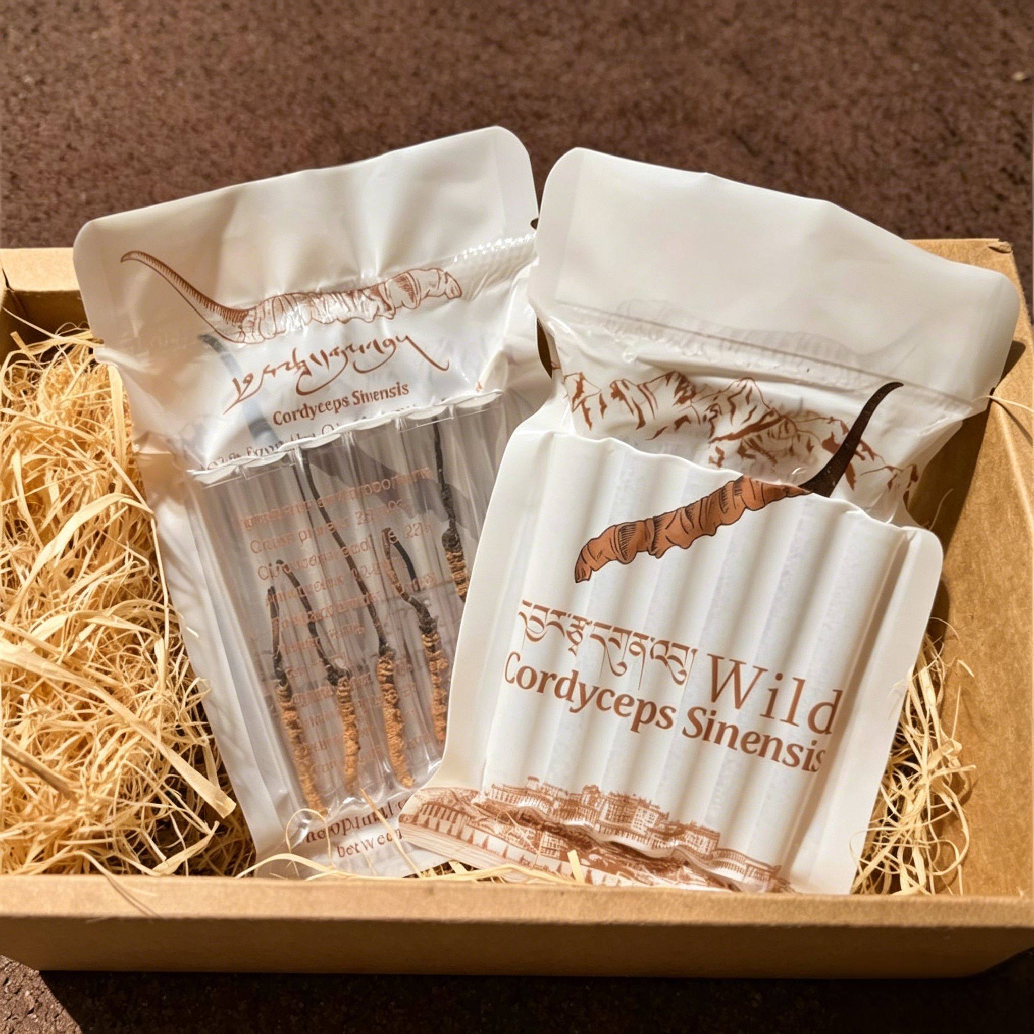 Cordyceps Sauvage Entier (30 pièces) | Séché Naturellement du Plateau Qinghai-Tibet à 4000m, Origine Tibétaine