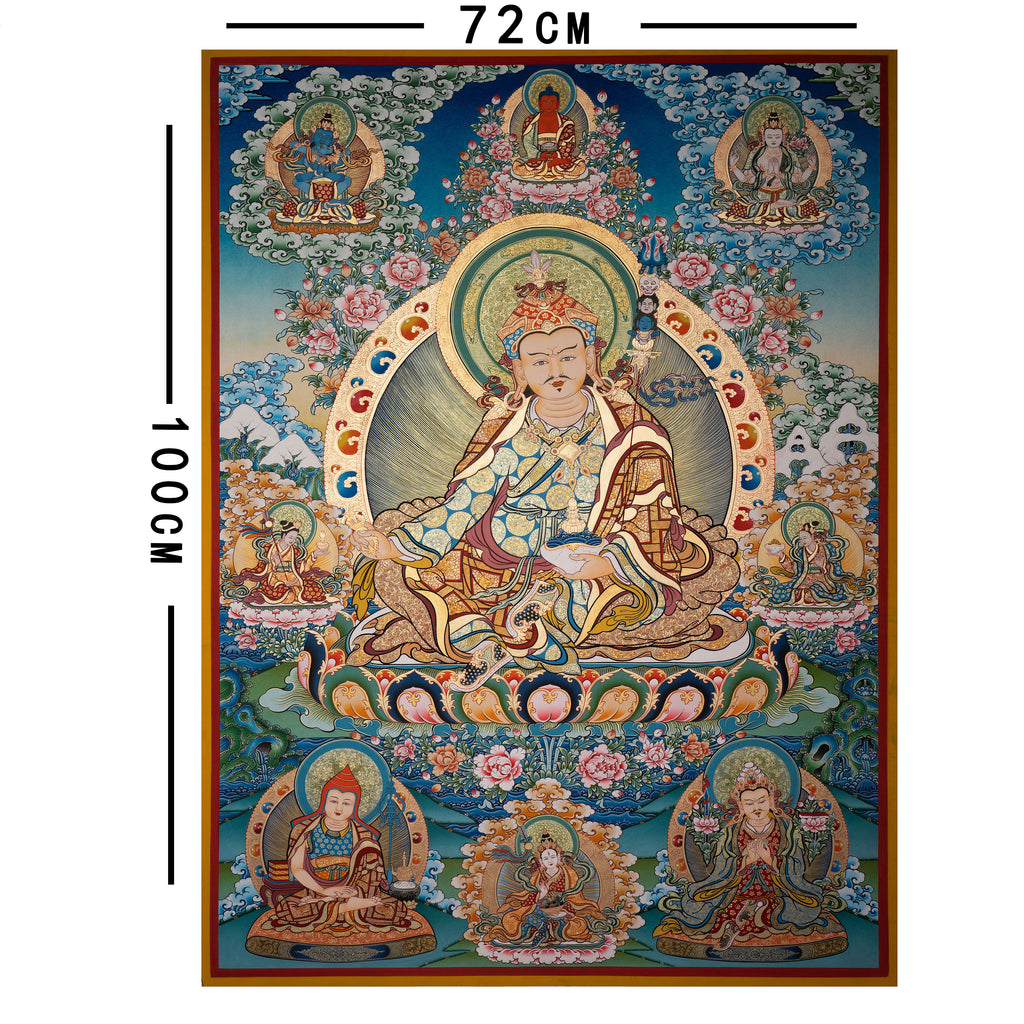 Hand-Painted Tibetan Thangka | Padmakara| Collectible Tibetan Art, Traditional Wall Decor for Home & Meditation Space