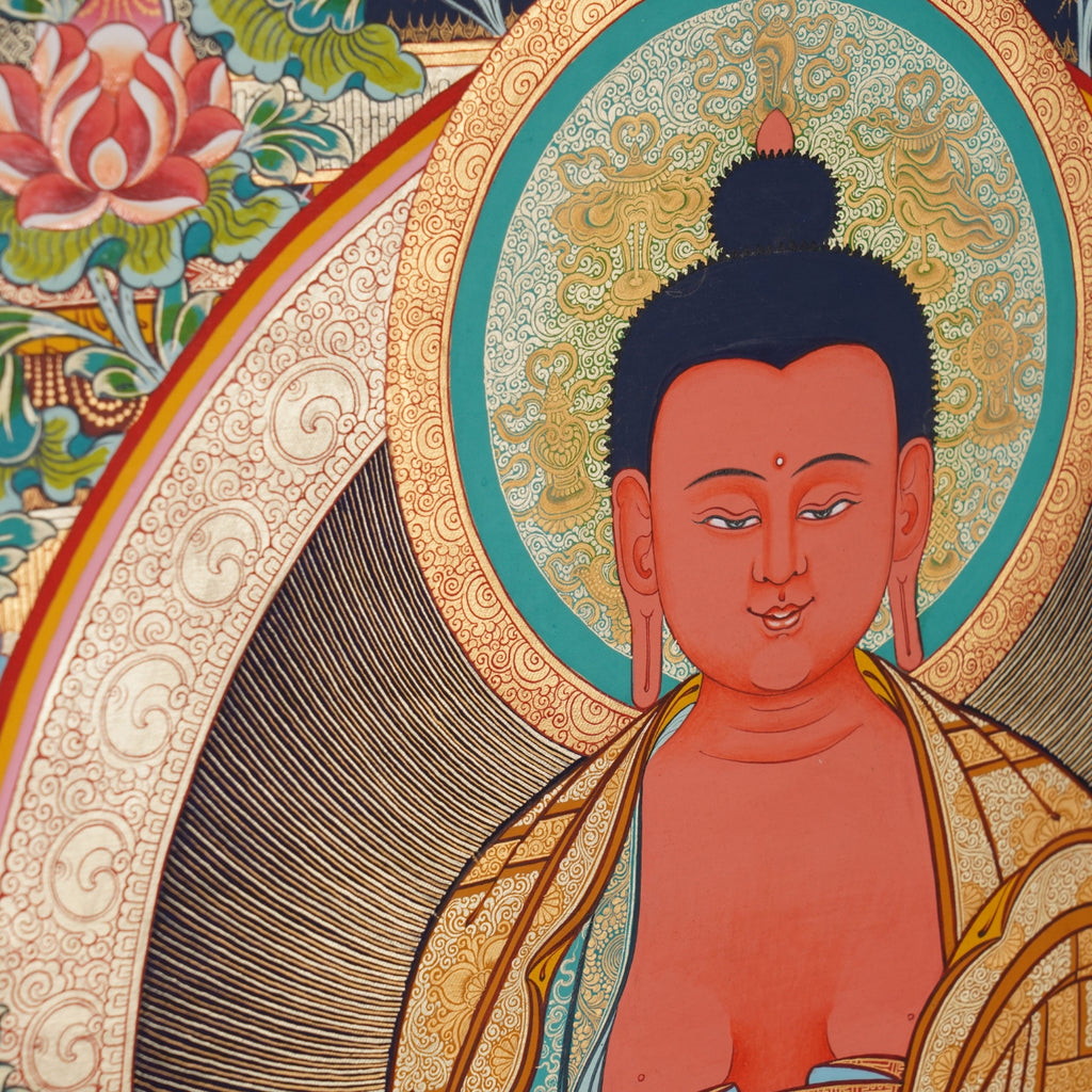 Hand-Painted Tibetan Thangka | Amitabha | Collectible Tibetan Art, Traditional Wall Decor for Home & Meditation Space