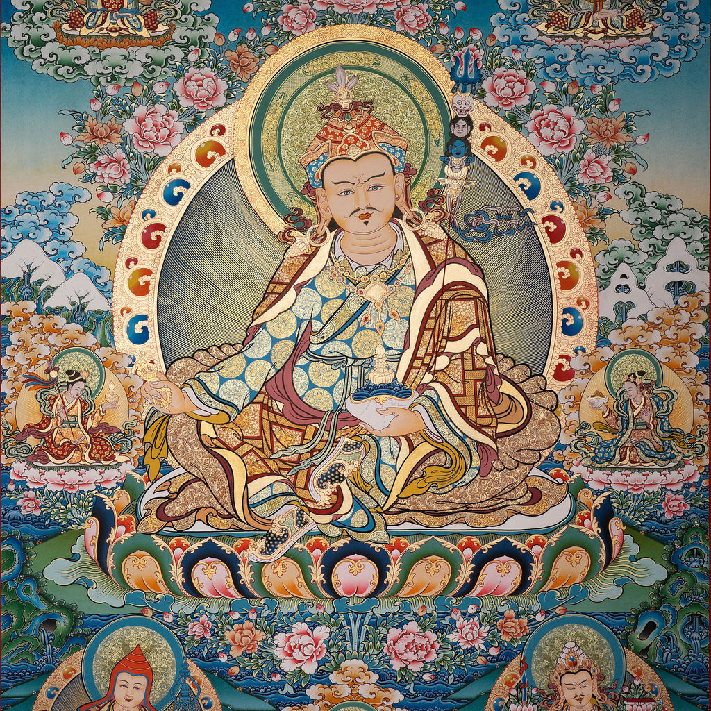 Hand-Painted Tibetan Thangka | Padmakara| Collectible Tibetan Art, Traditional Wall Decor for Home & Meditation Space
