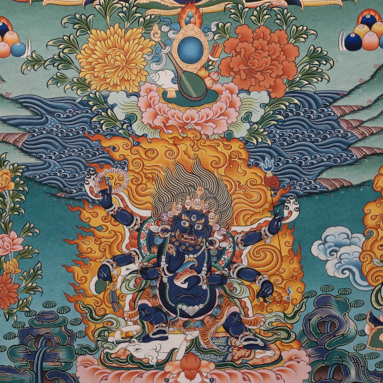 Hand-Painted Tibetan Thangka | Medicine Buddha | Collectible Tibetan Art, Traditional Wall Decor for Home & Meditation Space