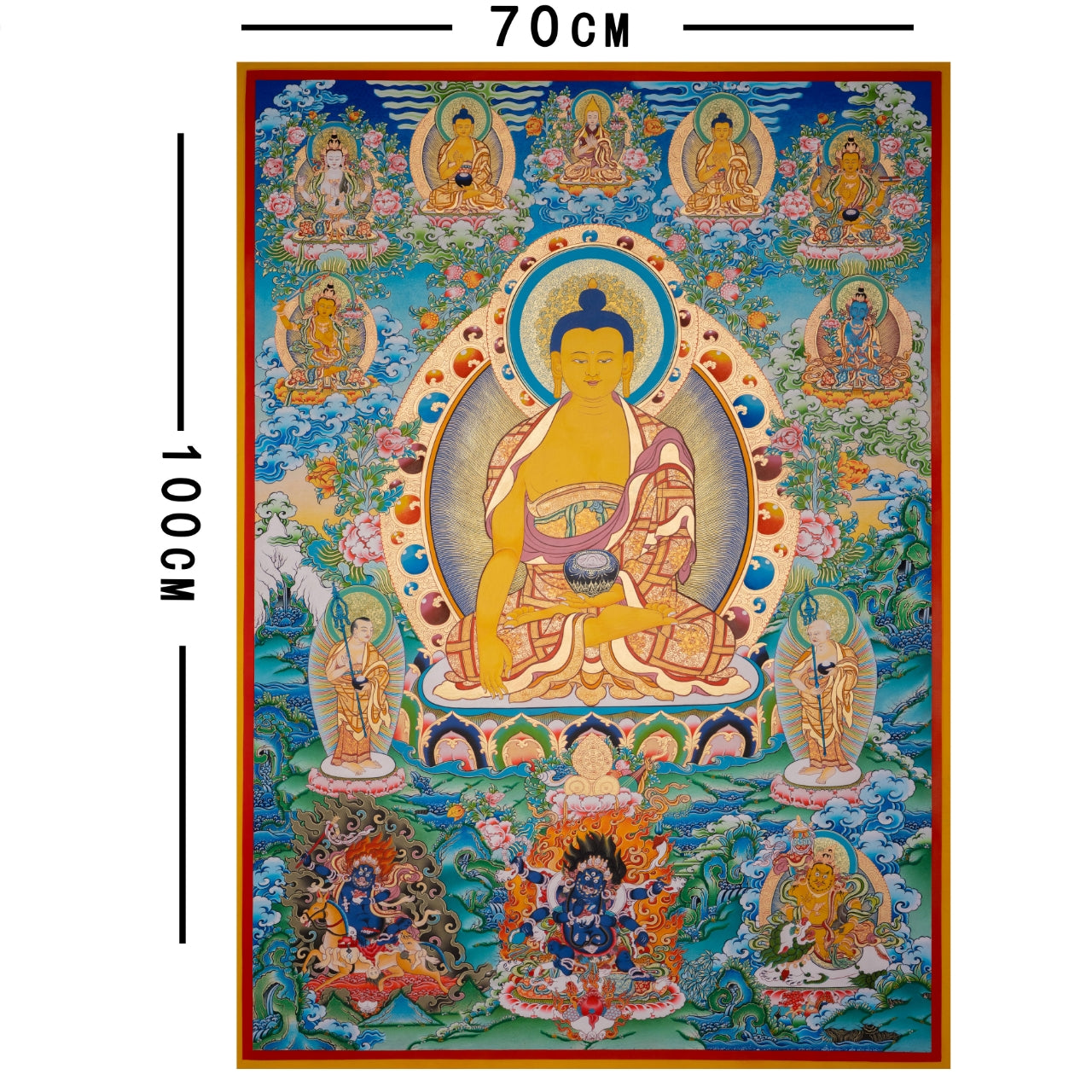 Hand-Painted Tibetan Thangka | Shakyamuni | Collectible Tibetan Art, Traditional Wall Decor for Home & Meditation Space