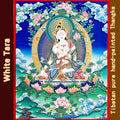 Hand-Painted Tibetan Thangka | White Tara| Collectible Tibetan Art, Traditional Wall Decor for Home & Meditation Space